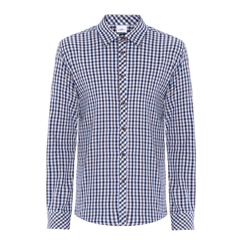 Camicia da Uomo Scozzese o a Quadri Elasticizzata Da Lavoro Per Bar Pub Ristoranti - immagine 2