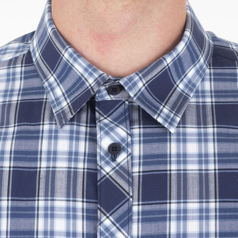 Camicia da Uomo Scozzese o a Quadri Elasticizzata Da Lavoro Per Bar Pub Ristoranti - immagine 5