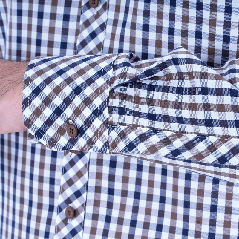 Camicia da Uomo Scozzese o a Quadri Elasticizzata Da Lavoro Per Bar Pub Ristoranti - immagine 6