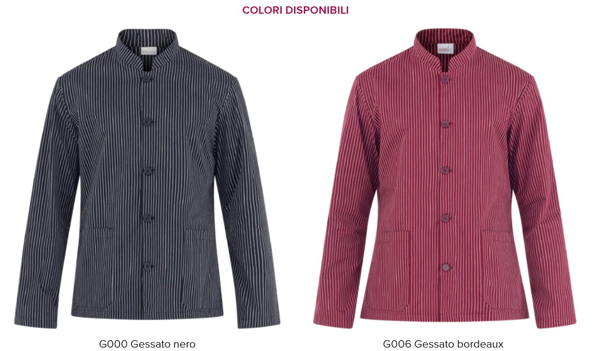 Giacca Coreana Rigata Nera o Bordeaux per Uomo con Bottoni in Tinta Divisa Alberghi Hotel -PIER - immagine 3