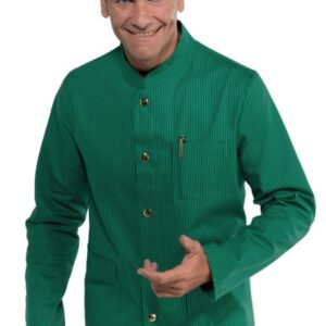 casacca coreana rigata verde nero bottoni oro