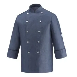 WEST giacca chef manica lunga in misto cotone color jeans TG. 2XL OFFERTA