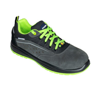 moss low scarpa camoscio grigio e lime